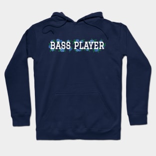 Bass Player Blue Roses and Leaves Hoodie